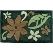 21"x 34" Hawaiian Teal Tiare Monstera Leaf Area Rug. Tropical Throw Carpet. Hawaiian Home Decor with Aloha...