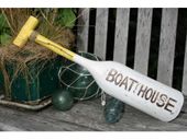 22" BOAT HOUSE Nautical Paddle. Available RED / YELLOW / BLUE Coastal Colors. Nautical Decor
