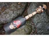 22" PIRATE SKULL  Tiki Paddle. Hawaiian Tiki Bar Sign.  Nautical Wooden Paddle
