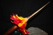 Thick Koa Spear 36" W/ Marlin Bill - Red/Yellow Feathers