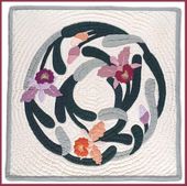 24" CATLEYA ORCHID Quilted Wall Hanging. Hawaiian Tropical Wall Decor. Hand Made Quilt