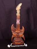  24" Hawaiian GUITAR TIKI Mask, Polynesian MUSIC Theme Wall Decor. Tropical Tiki Decorations