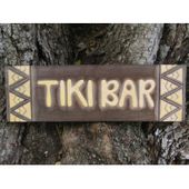 24" TIKI BAR Petroglyph Sign. Vintage Style Hawaiian Luau Decor .