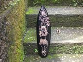24" Wooden Surfboard with HULA GIRL DANCER  - Hawaiian TIKI BAR  Decor. 