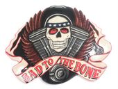 24" x 16" BAD TO THE BONE - Pirate Skull Tiki Bar Sign.