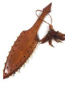 Hawaiian Koa Wood Lei O Mano 18" W/ Diamond Tip. 