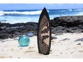 30" Wooden Surfboard w/ Dancing Dolphins  - Hawaii Tiki Surf Decor