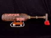 32" SURFER DUDE Tiki Paddle. Hawaiian Tiki Bar Sign. Nautical  Wooden Paddle