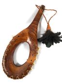 18" Premium Hawaiian Koa Alii War Club  with 16 Large Shark Teeth. Collectors Item
