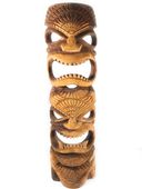40" Love & Prosperity  Tiki Mask. Indoor / Outdoor Acacia Wood Sculpture