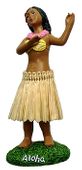 4" ALOHI Hula Girl.  Classic Dashboard Doll. Hawaiian dashboard bobble head nodder. Collectible Hawaiian Dasboard shaker.