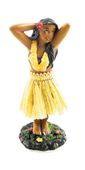 4" Hula Girl Posing with Lei. Classic Dashboard Doll. Hawaiian dashboard bobble head nodder. Collectible Hawaiian Dasboard doll.