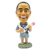 PRESIDENT OBAMA Playing the Ukulele Bobble Doll. Hawaiian  Dashboard Doll Shaker