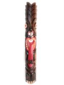 40" BIG KAHUNA Red Tongue Tiki Mask. Hand Painted - Antique Finish