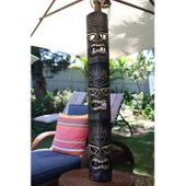 50" Triple Headed TIki Mask - Money and Strength - HAWAIIAN DECOR