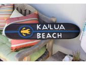 40" KAILUA BEACH Roxy Tiki Surfboard Sign. Island Style Beach Decor