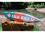 40" KAILUA BEACH Shark Bite Surfboard Surf Sign. Tropical Welcome Sign. Hawaiian Gifts with Aloha...