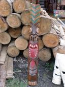 50" LARGE Hawaiian BIG KAHUNA TONGUE Tiki Mask. Polynesian Sculpture. Oceanic Art