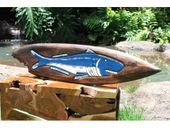 40" LARGE  SHARK BITE FISH Surfboard Sign. Nautical Hawaiian Luau Sign