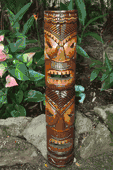 40" Love and Happiness Tiki Mask - Antique Finish