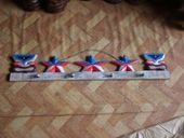 40"  Red, White and Blue USA Flag Tiki Hanger/ Key Holder - Stars and Stripes Theme Art Patriotic Americana Decor