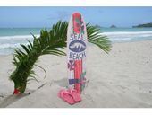 40" SEAL BEACH Roxy Tiki Surfboard Sign. Island Style Beach Decor. Gifts with Aloha...