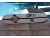40" SURFER BOY Roxy Tiki Surfboard Sign with Built-in Photo Frame. Island Style Beach Decor. Gifts with Aloha...