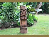40" Tiki Kanaloa Statue - Burnt Finish Technique - Outdoor Garden / Pool Decor 