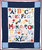 40" x 50" Hawaiian ABC Baby Quilt. Infant Nursery Crib Bedding Tropical Wall Hanging