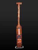 46" Vintage Tiki Paddle  with Carved Tiki God Design Maritime/ Nautical Decor Hawaiian Luau Sign