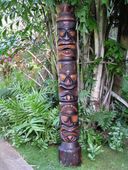 5 ft TALL   LARGE  Tiki Statue. Tropical Scupture. Polynesian Folk Art Wood Carving (SKU:7776717)
