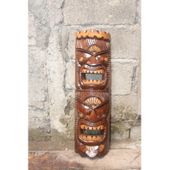 24" Ku and Kuka Ilimoku Happiness & Health Tiki Mask. Hawaiian Tropical Decor