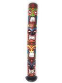 5ft Tall Love, Prosperity, Health, Luck Colorful Quadruple Tiki Mask On Stand 