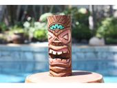 6" FERTILITY Tiki Totem. Polynesian Wood Sculpture. Tropical Decor