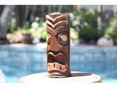 6"  Hawaiian BIG KAHUNA Tiki Totem. Polynesian Wood Sculpture. Tropical Decor