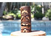 6" Hawaiian LOVE Tiki Totem. Polynesian Wood Sculpture. Tropical Decor