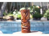 6" PROSPERITY Tiki Totem. Polynesian Wood Sculpture. Tropical Decor