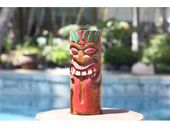 6" WARRIOR Tiki Totem. Polynesian Wood Sculpture. Tropical Decor