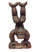 7" HAWAIIAN TIKI FIGURE HEAD STAND statue. Polynesian Hapa Wood Sculpture, Ancient Tiki Collection Carving, Oceanic Art