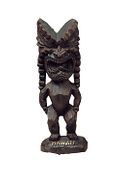 7" HAWAIIAN TIKI GOD KU statue. Polynesian Hapa Wood Sculpture, Ancient Tiki Collection Carving, Oceanic Art
