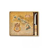 Sandwich Isles Map Cheese Tile and Knife Set