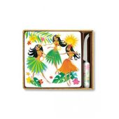 Island Hula Honeys Cheese Tile & Knife Set Ceramic Tile