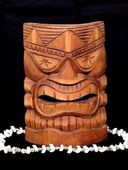 8" Hawaiian LUCKY Tiki Mask. Polynesian wall Decor. Oceanic Art. Gifts with aloha...