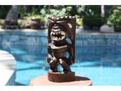 8" POHAKU Tiki Statue. Polynesian Wood Sculpture. Hawaiian Gifts with Aloha...