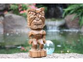 8" TIKI KU.  Premium Monkey Pod Wood Sculpture Original: BISHOP MUSEUM, Hawaii 
