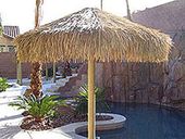 9' Single Pole Thatch  Umbrella. Tropical Decor. 