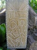 A FRIEND FROM FAR AWAY - King Kamehameha Storyboard of Hawaii. Wooden Relief. Nostalgia Hawaiian Wood Sign Art