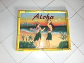 ALOHA HAWAII. Vintage style Painted bamboo Tiki Sign