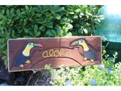 Aloha Parrot Tiki Sign. Margaritaville Style Caribean Art. Tropical Tiki Decoration