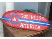 Americana Surf Sign "God Bless America"  Hawaiian Surf  Sign